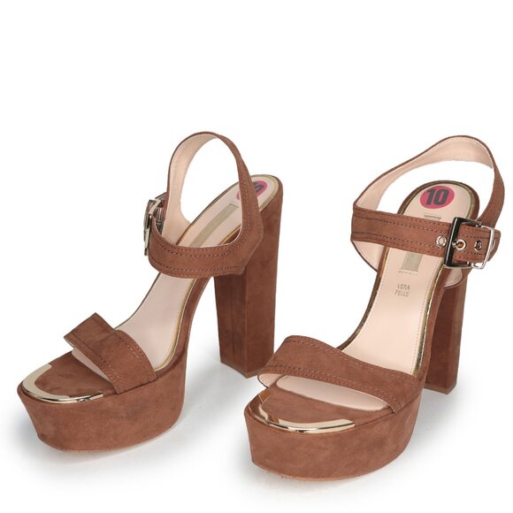 Primadonna Collection Platform Sandal 90s Heels Brown Gold Bratz Summer Boho - Picture 4 of 12